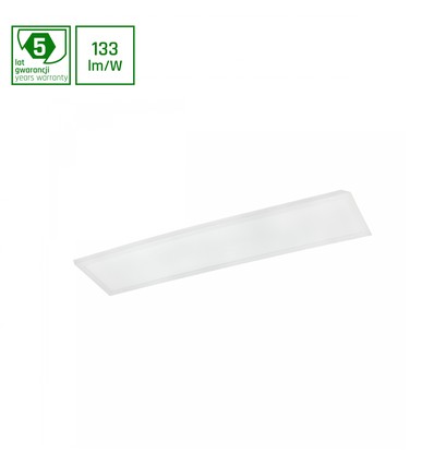 30x120cm LED panel, 40W - 133lm/W, 5300lm, 4000K, vit kant, 5 års garanti