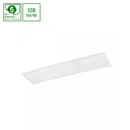 30x120 LED panel, 40W - 128lm/W, 3000K, 5 års garanti, hvit kant
