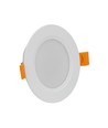 Spot encastrable LED 5W Ø9,5cm - Résistant aux éclaboussures, 230V, IP54, Trou : 7,2cm / 3,1cm de hauteur, rond, bord blanc