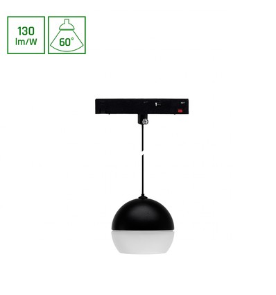 Spot sur rail 10-12W SYSTEM SHIFT BASIC GLOBE RING, 48V - 1200lm, 3000K, 35 degrés, 48V DC