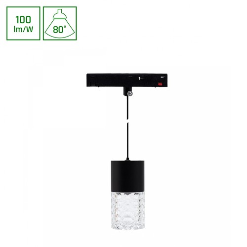6W SHIFT BASIC HANGIT CRISTAL railspot - 48V, 3000K, 100lm/W, magnetische pendel, incl. lichtbron