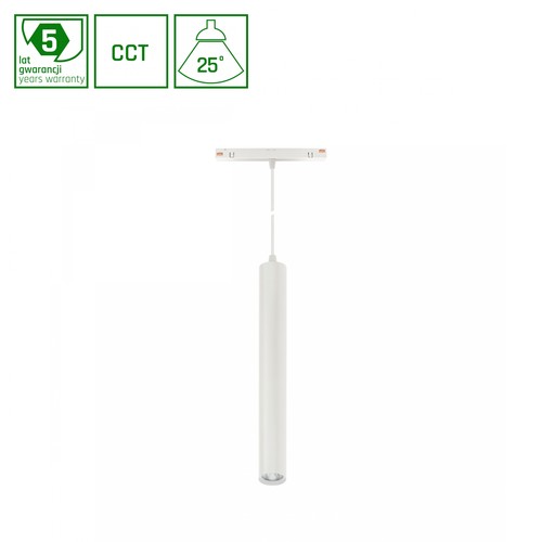 Luminaire suspendu sur rail SHIFT smart Hangit 12W - 25°, Blanc, Ø40x297 (câble 90cm), CCT/Dim, Zigbee