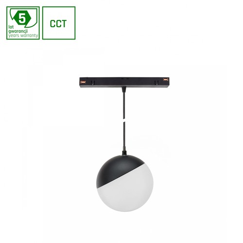 5W dimbar SHIFT Smart-Globe P nedhengt kule skinnebelysning ø100 - 165°, CCT, sort, 81.5cm kabel, Zigbee