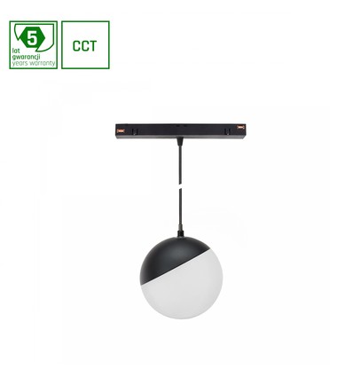 5W dimmable SHIFT Smart-Globe P suspension boule pour rail ø100 - 165°, CCT, noir, câble 81.5cm, Zigbee