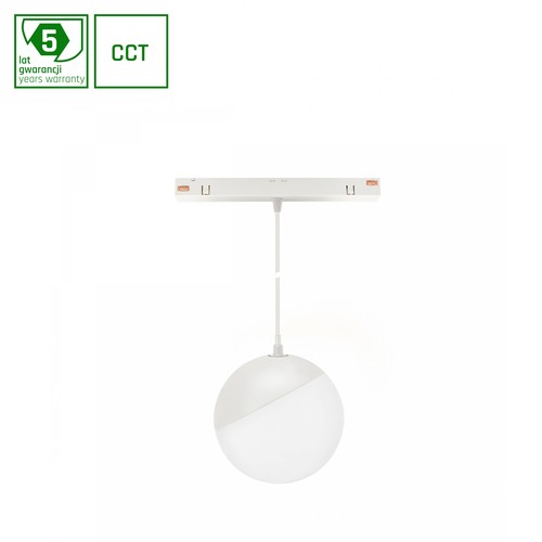 5W Dæmpbar SHIFT Smart Globe P Hængende Kugle Skinne Lys Ø100 - 165°, CCT, Hvid, 81.5cm kabel, Zigbee