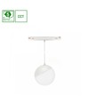 5W dimbaar SHIFT Smart Globe P hangende bol railverlichting Ø100 - 165°, CCT, wit, 81.5cm kabel, Zigbee