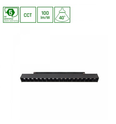 Projecteur sur rail 17W Dimmable SHIFT Smart-Grid M 30,3cm - 35°, CCT, Noir, Zigbee