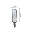 150W skumrings LED gatelys - Skumringssensor, Ø60 mm, grå, IP65, IK09, 230V