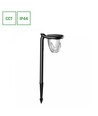 1W Solara Brilo lampe solaire LED, 3-en-1 - 3.7V, 100lm, CCT, lampe de table, applique murale et piquet, IP44, noir