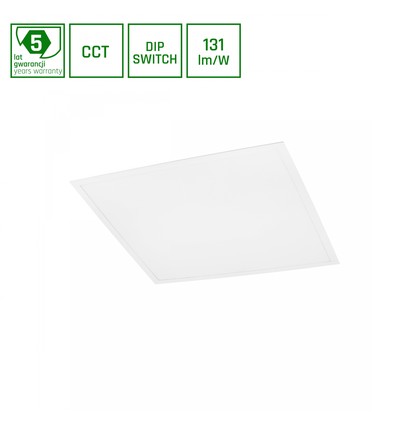 60x60 LED panel, 30W/40W/48W - CCT, 120lm/W, 5 års garanti, hvit kant