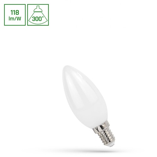 E14 5,5W LED kaarslamp - 650lm, 300°, 4000K, neutraal wit