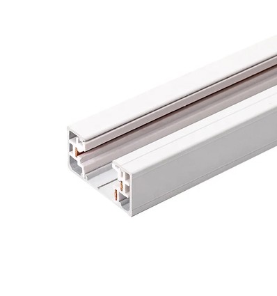 LEDlife 1 meter skinne til skinnespots - Hvid, 1-faset, 1F3W, komplet med tilslutning og endeprop
