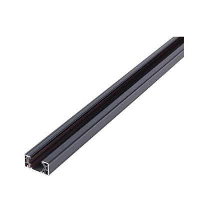 LEDlife 1 meter rail voor railspots - Zwart, 1-fase, 1F3W, compleet met aansluiting en eindkap
