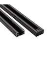 LEDlife 1 meter rail voor railspots - Zwart, 1-fase, 1F3W, compleet met aansluiting en eindkap