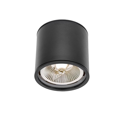 Taklampe AR111, GU10 - IP65, sort, aluminium, utenpåliggende, uten lyskilde