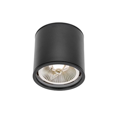 Plafonnier AR111, GU10 - IP65, noir, aluminium, en saillie, sans source lumineuse