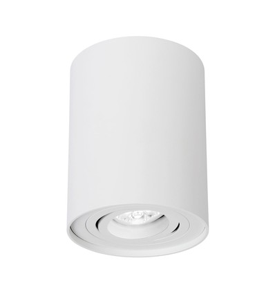 GU10 plafondspot - Opbouw, rond, wit, kantelbaar, IP20, zonder lichtbron