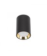 CHLOE mini P20 rond - sans source lumineuse, boîtier noir, anneau doré, bord noir