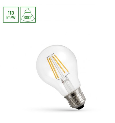 E27 4W LED A60 Filament - Varm hvit, Klar