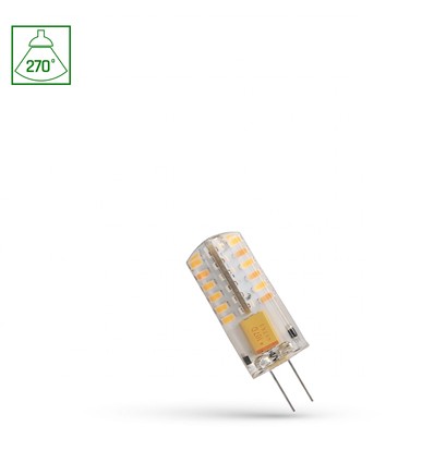 LED 2W G4 - 12V, Kolonn, Silikon, Varmvit, Spectrum