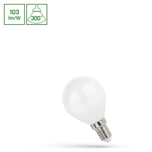 Ampoule LED E14 4W sphérique - 100lm/W, P45, forme ronde