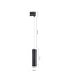 MADARA MINI RING GU10 SUSPENDED FOR TRACK 3F 230V IP25 FI55*200MM BLACK
