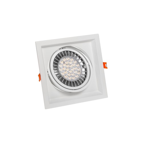 Spot encastrable GU10 Maxi Uno pour AR111 - Blanc, 186x186 mm, IP20, sans source lumineuse