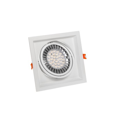 Spot encastrable GU10 Maxi Uno pour AR111 - Blanc, 186x186 mm, IP20, sans source lumineuse