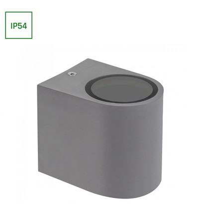 GU10 taklampe for påbygging, IP54 - Sort/grå, utendørs/innendørs, max 6W LED, uten lyskilde