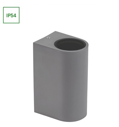 Parete GU10 vägglampa med upp/ned ljus - IP54 utomhus, för 2x GU10 glödlampor, svart, rund