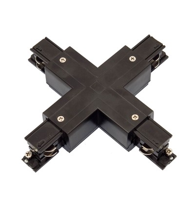 Connecteur en X pour rails 3 phases - Noir, Spectrum