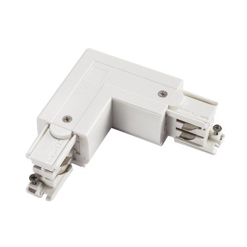 L-connector voor 3-fase rails - Rechts, wit, Spectrum