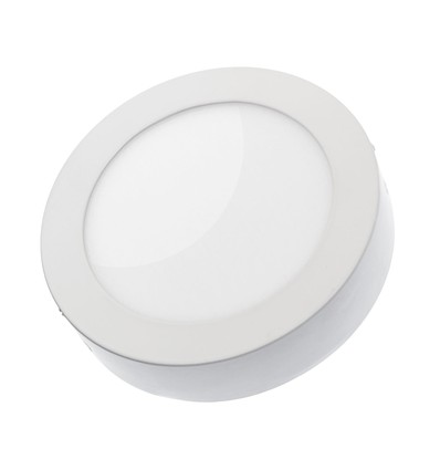 12W Ø17cm LED innfellingspanel - 6000K, hvit kant, 120 grader, IP20 innendørs