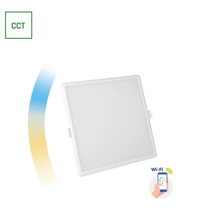 Algine 22W Smart CCT+Dalle LED encastrable dimmable - Carré, Wi-Fi