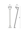 7W AQUATIQUE LED havelampe - IP54, varm hvid, skrå, inkl. lyskilde