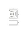 9W LED indbygningsspot - 3000K (Varm hvid), IP44