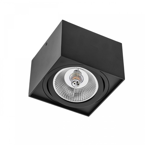 Spot AR111 en saillie carré - Noir, aluminium, 145x145mm, orientable, sans source lumineuse