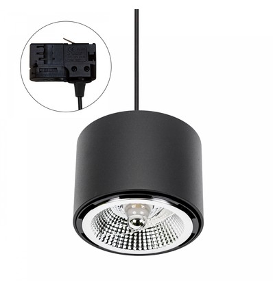 Spot sur rail 1-phase CHLOE AR111 pour GU10 - Noir, sans source lumineuse, IP20