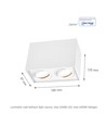 Spot de plafond Chloe Duo 2xGU10 - Rectangulaire, aluminium, IP20, sans source lumineuse