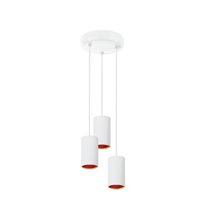 CHLOE Hanglamp - GU10 x3, IP20, Wit Goud Ronde Basis, Zonder Lichtbron