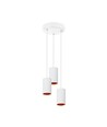 Lampe Suspendue CHLOE - GU10 x3, IP20, Base Ronde Blanc Or, Sans Source Lumineuse