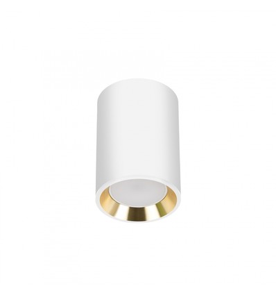 CHLOE Mini P20 Rond - Corps blanc, Anneau doré, Bord blanc, Sans source lumineuse