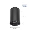 CHLOE SPOT GU10 SURFACE IP20 ROUND BLACK ADJUSTABLE