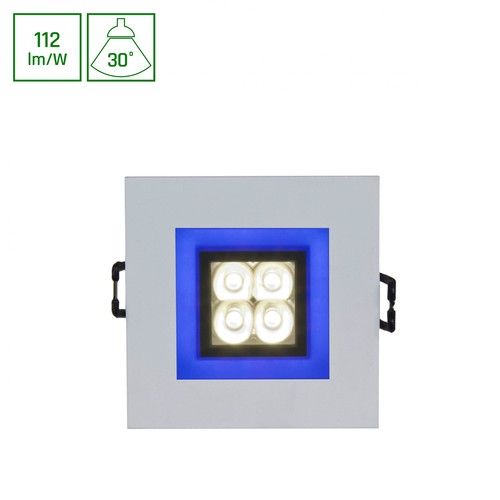 FIALE 4LED 4x1W 30° 230V - Carré, Blanc froid, LED, Spot, Cadre bleu