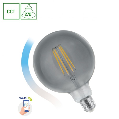 Ampoule LED E27 4,9W globe - G95, grande forme ronde, pour luminaires ouverts