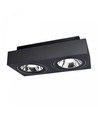 Double spot en saillie Mirora AR111 X2 - Noir, rectangulaire, orientable, pour 2x GU10, 29,3 x 14,5 cm