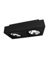 Mirora AR111 X2 dubbele opbouwspot - Zwart, rechthoekig, verstelbaar, voor 2x GU10, 29,3 x 14,5 cm