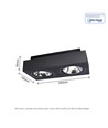 Mirora AR111 X2 dubbele opbouwspot - Zwart, rechthoekig, verstelbaar, voor 2x GU10, 29,3 x 14,5 cm