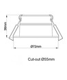 D3 Tilt360 Full Spectrum LED indbygningsspot RA97 - 3000K, Sort