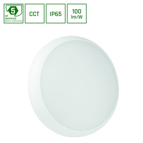 18W NYMPHEA CITY PRO LED plafondlamp met sensor - CCT, IP65, IK10, 1800lm, wit, buiten/binnen
